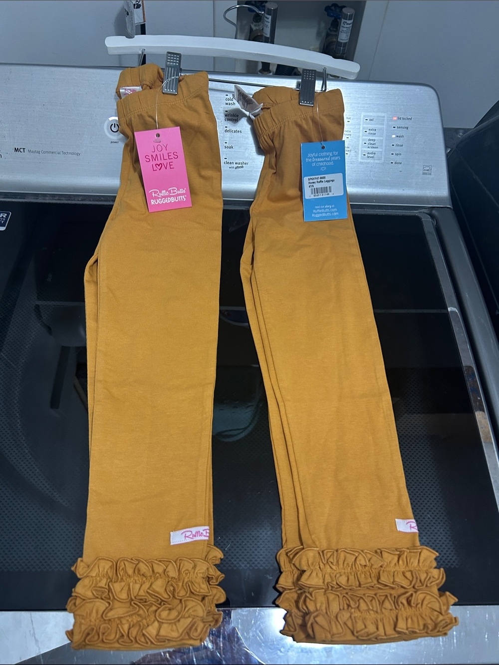 Girls 4T/5 twin identical matching set honey ruffle leggings pants new nwt fall